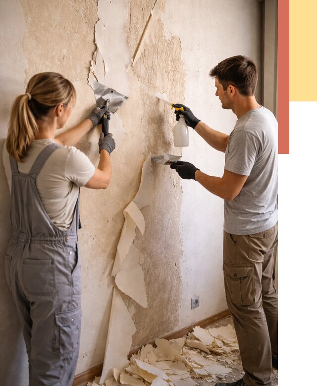 Снятие старых обоев в Ижевске от 5453 руб. под ключ недорого | ОТДЕЛОЧНИК-Жвс