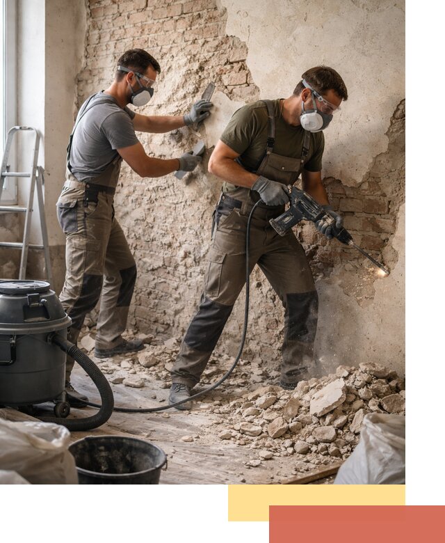 Демонтаж штукатурки со стен в Ижевске быстро и аккуратно