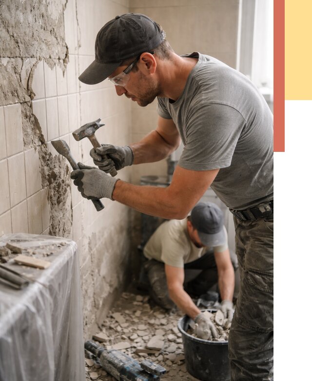 Демонтаж плитки со стен в Ижевске от 883 руб. — быстро и недорого | ОТДЕЛОЧНИК-Жвс