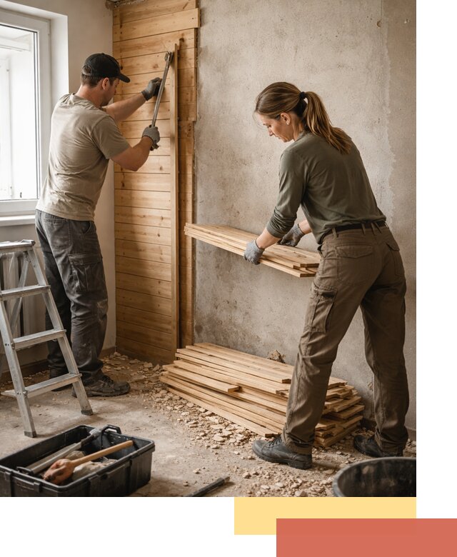 Демонтаж вагонки со стен в Ижевске — профессиональный демонтаж