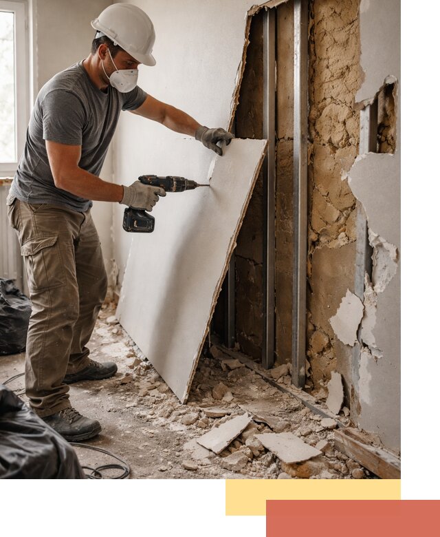 Демонтаж гипсокартона со стен в Ижевске качественно и быстро