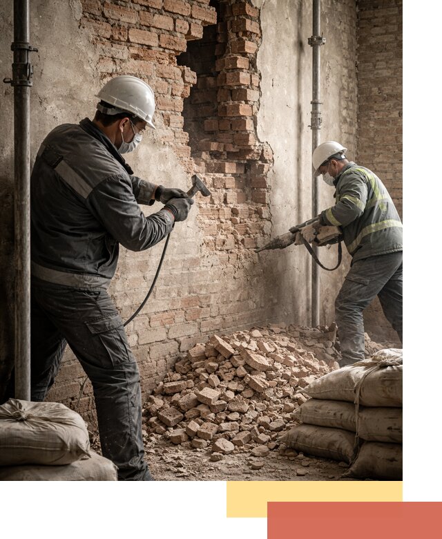 Демонтаж кирпичных стен в Ижевске быстро и безопасно