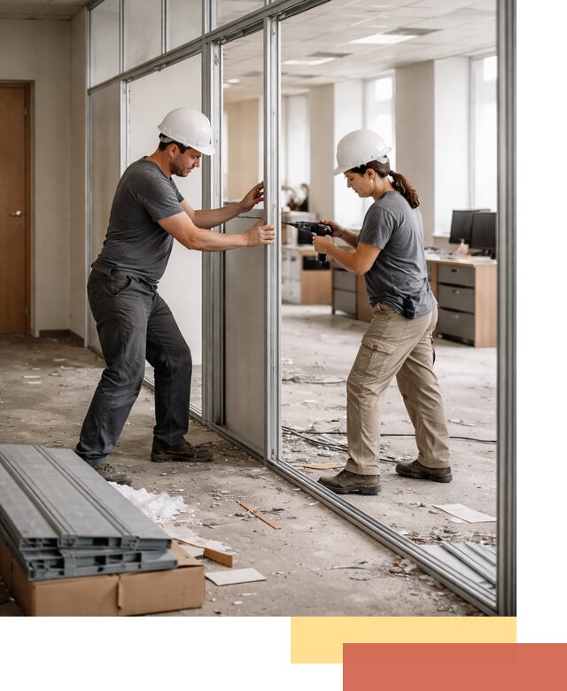 Демонтаж алюминиевых перегородок в Ижевске быстро и аккуратно