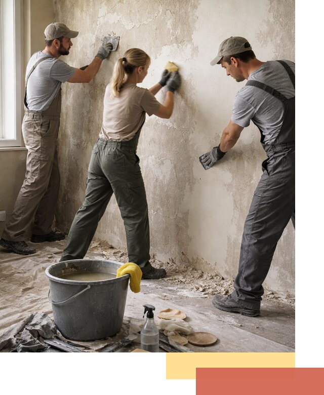 Очистка стен от клея и грунтовки в Ижевске качественно и быстро