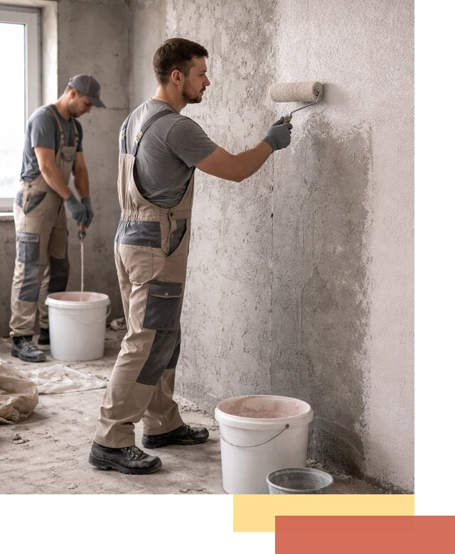 Нанесение бетоноконтакта на стены в Ижевске для последующей отделки