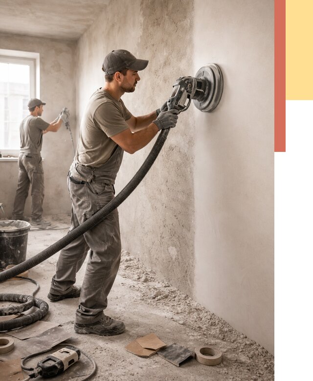 Шлифовка стен в Ижевске от 1246 руб/м2 — быстро и недорого | ОТДЕЛОЧНИК-Жвс