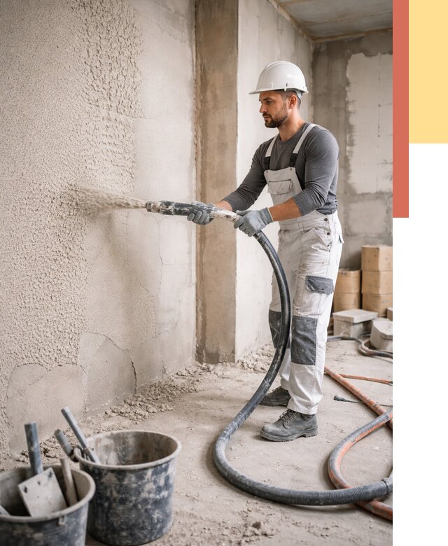 Машинная штукатурка стен в Ижевске под ключ от 6752 руб./м2 | ОТДЕЛОЧНИК-Жвс