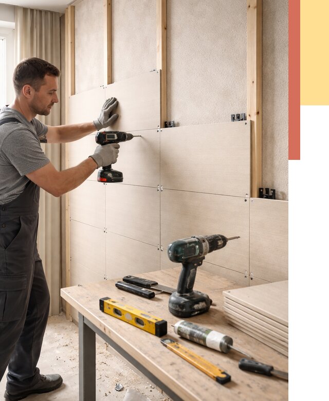 Монтаж МДФ панелей на стены в Ижевске от 1298 руб. под ключ | ОТДЕЛОЧНИК-Жвс