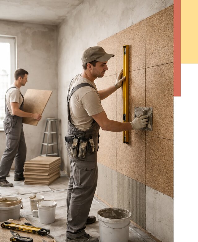 Монтаж пробковых панелей на стены в Ижевске от 3635 руб. — ОТДЕЛОЧНИК-Жвс