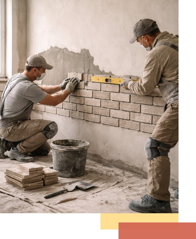 Монтаж декоративного кирпича профессионально в Ижевске