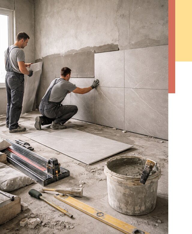 Облицовка стен керамогранитом в Ижевске от 4363 руб./м² — услуги под ключ | ОТДЕЛОЧНИК-Жвс