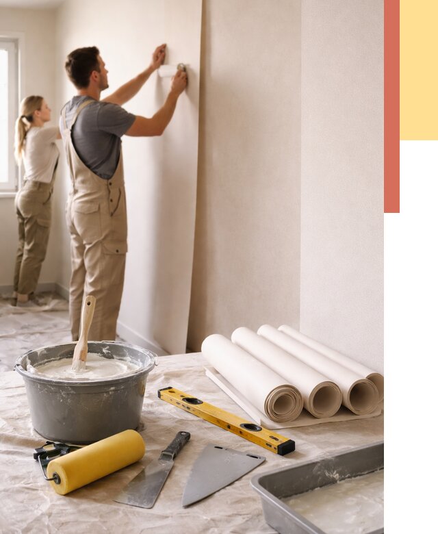 Поклейка бумажных обоев в Ижевске от 5713 руб./м2 — быстро и недорого | ОТДЕЛОЧНИК-Жвс