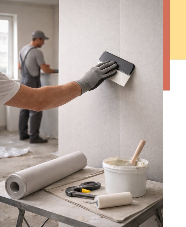 Поклейка обоев под покраску в Ижевске от 3635 руб. за м2 | ОТДЕЛОЧНИК-Жвс