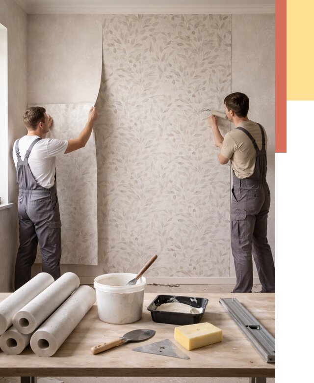 Поклейка обоев с подбором рисунка в Ижевске от 3635 руб. | ОТДЕЛОЧНИК-Жвс - быстро и недорого