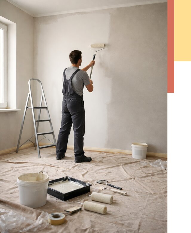 Покраска стен моющейся краской в Ижевске от 364 руб./м² — быстро и недорого | ОТДЕЛОЧНИК-Жвс