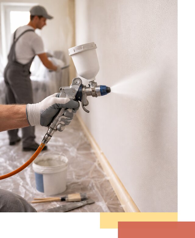 Покраска стен краскопультом в Ижевске быстро и качественно