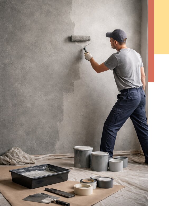 Покраска стен под бетон в Ижевске от 675 руб. за м2 — быстро и недорого | ОТДЕЛОЧНИК-Жвс