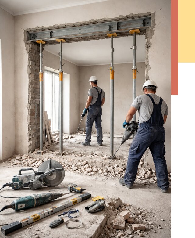 Прорезка проема в стене в Ижевске от 4674 руб. — быстро и недорого | ОТДЕЛОЧНИК-Жвс