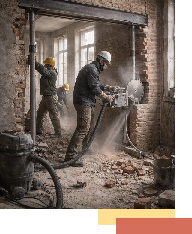 Прорезка проема в стене под дверной или оконный проем в Ижевске