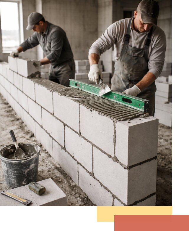 Кладка перегородок из газобетона в Ижевске быстро и качественно