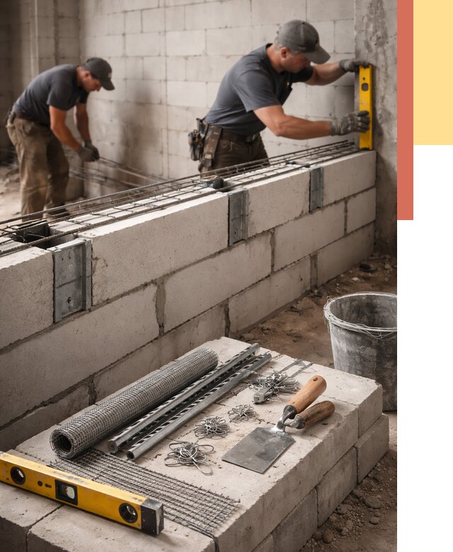Армирование кладки перегородок в Ижевске от 779 руб. под ключ | ОТДЕЛОЧНИК-Жвс