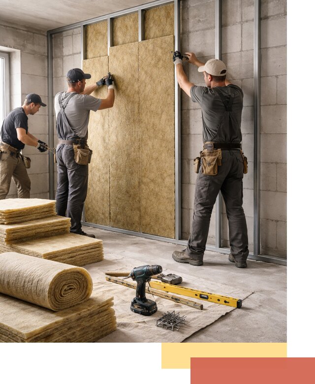 Шумоизоляция перегородок из блоков в Ижевске — монтаж и защита шумоизоляцией