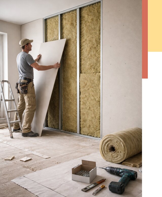 Перегородка из гипсокартона с шумоизоляцией в Ижевске от 3241 руб. | ОТДЕЛОЧНИК-Жвс