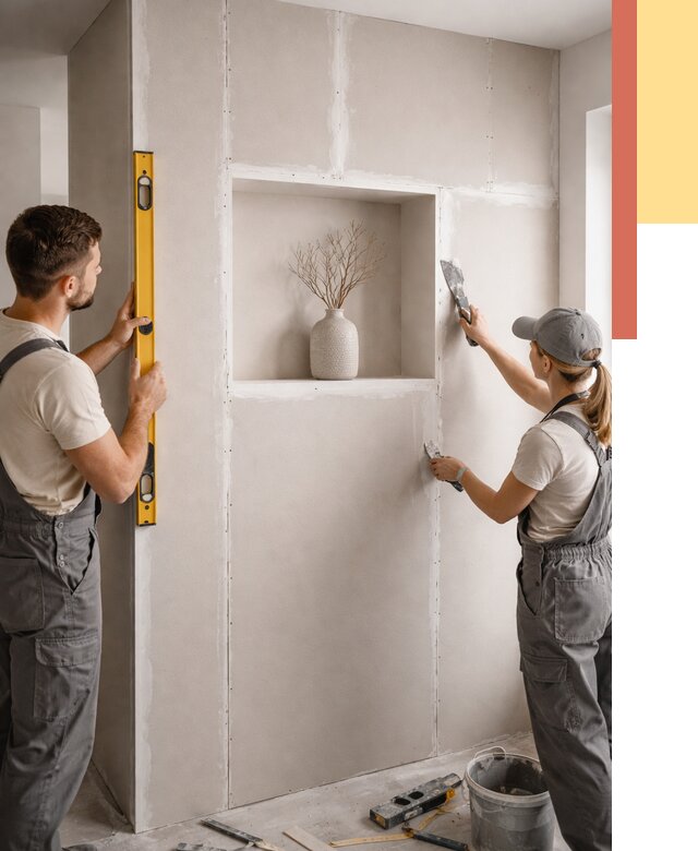 Перегородка из гипсокартона с нишей в Ижевске от 3376 руб. под ключ | ОТДЕЛОЧНИК-Жвс