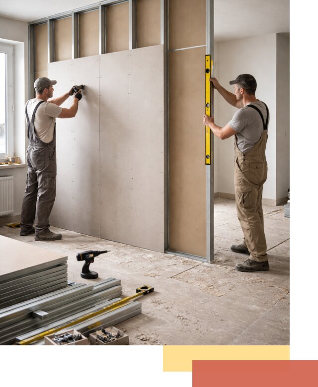 Зонирующая перегородка из гипсокартона под ключ в Ижевске