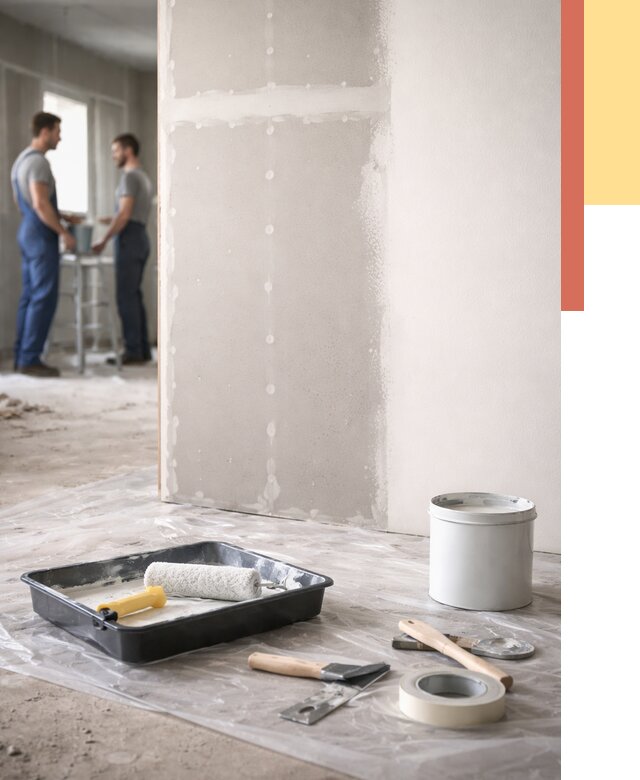 Покраска перегородок из гипсокартона в Ижевске от 4674 руб. под ключ | ОТДЕЛОЧНИК-Жвс