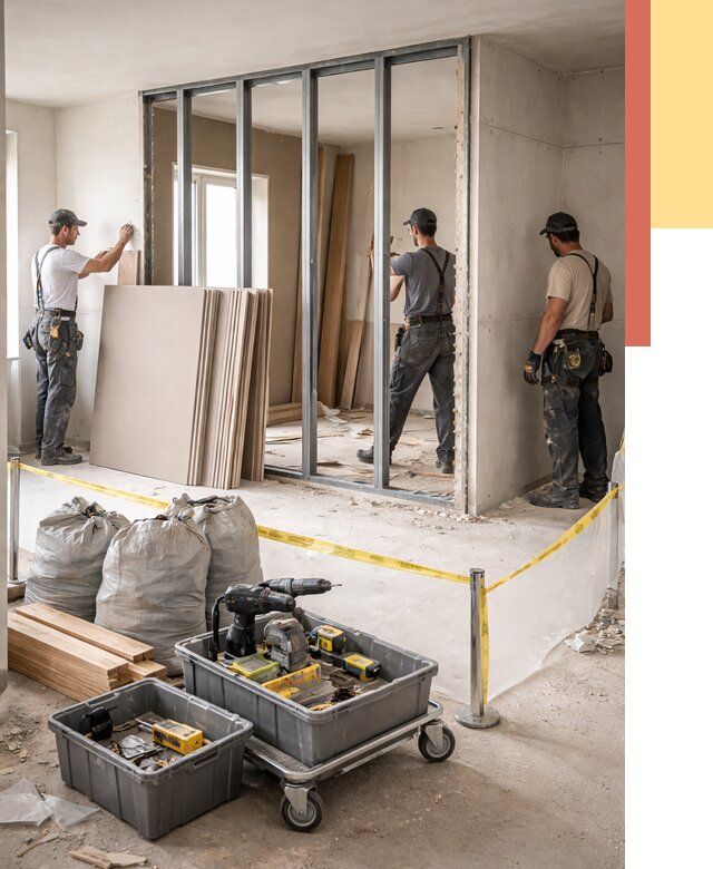 Перенос гипсокартонной перегородки в Ижевске под ключ от 4674 руб. | Демонтаж и монтаж – ОТДЕЛОЧНИК-Жвс