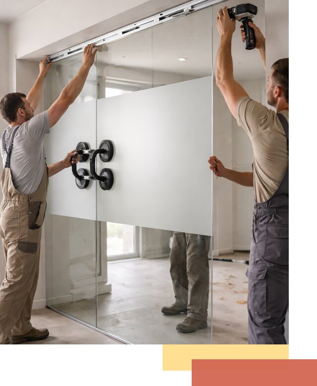 Матовые стеклянные перегородки под ключ в Ижевске