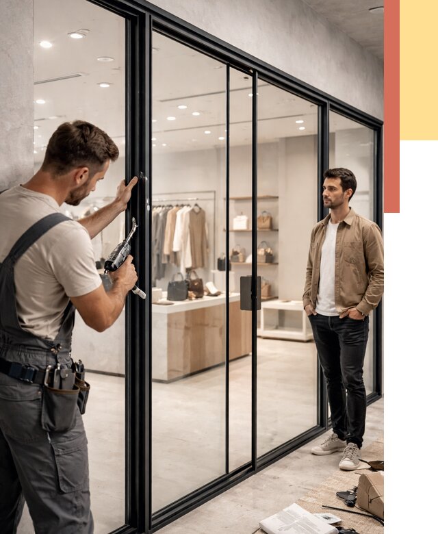 Стеклянные перегородки для магазинов в Ижевске от 8517 руб. под ключ | ОТДЕЛОЧНИК-Жвс