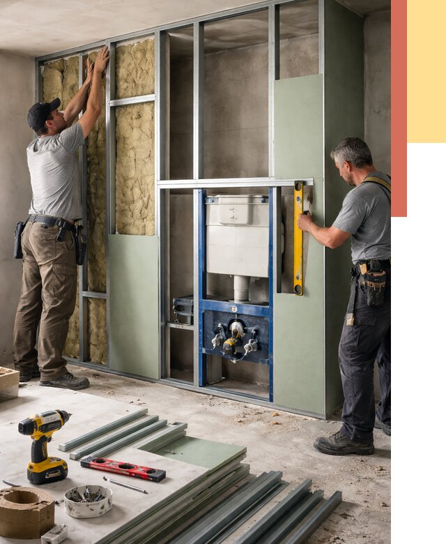 Установка сантехнических перегородок в Ижевске от 8829 руб. | ОТДЕЛОЧНИК-Жвс