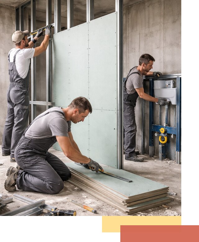 Монтаж и ремонт сантехнических перегородок в Ижевске