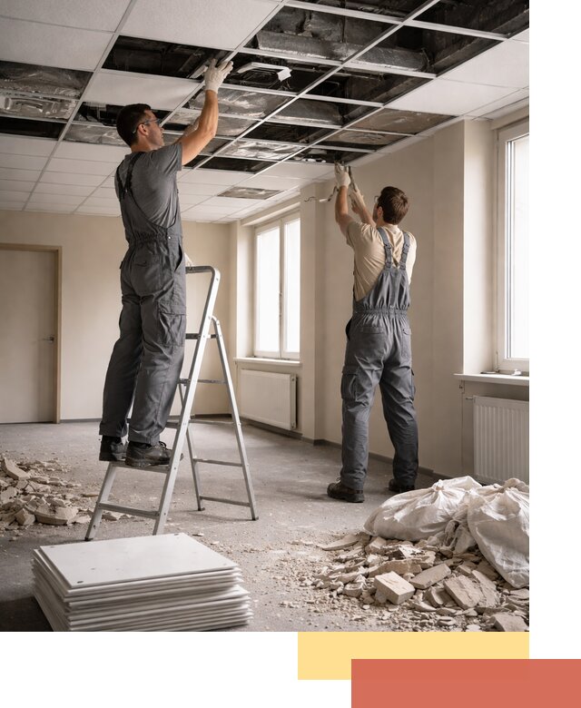 Демонтаж потолков Армстронг профессионально в Ижевске