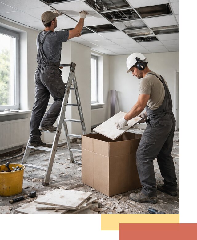 Демонтаж потолочной плитки в Ижевске быстро и аккуратно