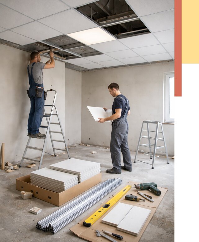 Монтаж потолка армстронг в Ижевске от 4674 руб/м2 — быстрая установка под ключ | ОТДЕЛОЧНИК-Жвс