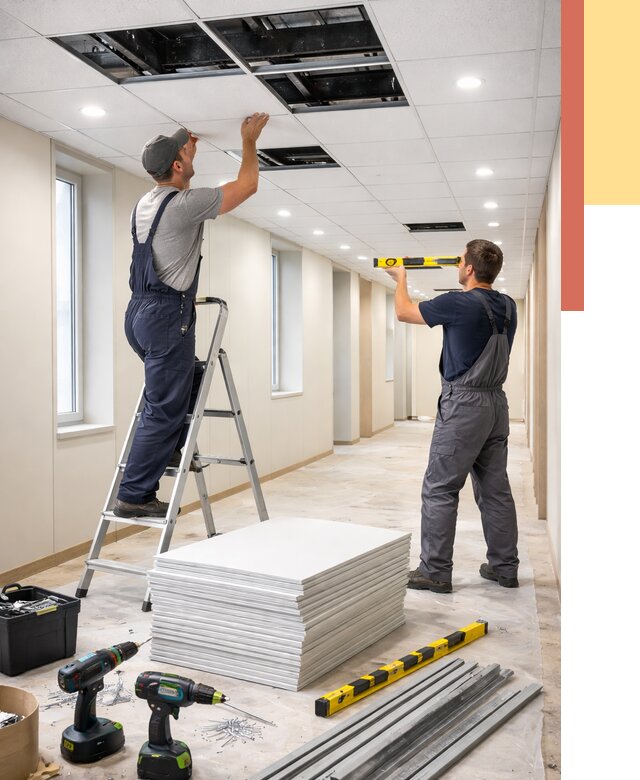 Ремонт потолка Армстронг в Ижевске от 4674 руб. — быстро и недорого | ОТДЕЛОЧНИК-Жвс