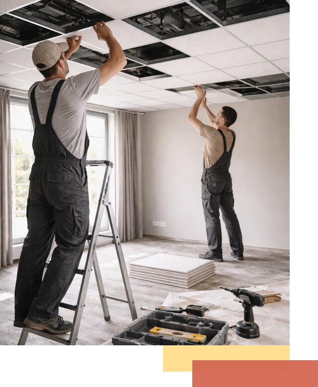 Замена плит подвесного потолка в Ижевске быстро и качественно