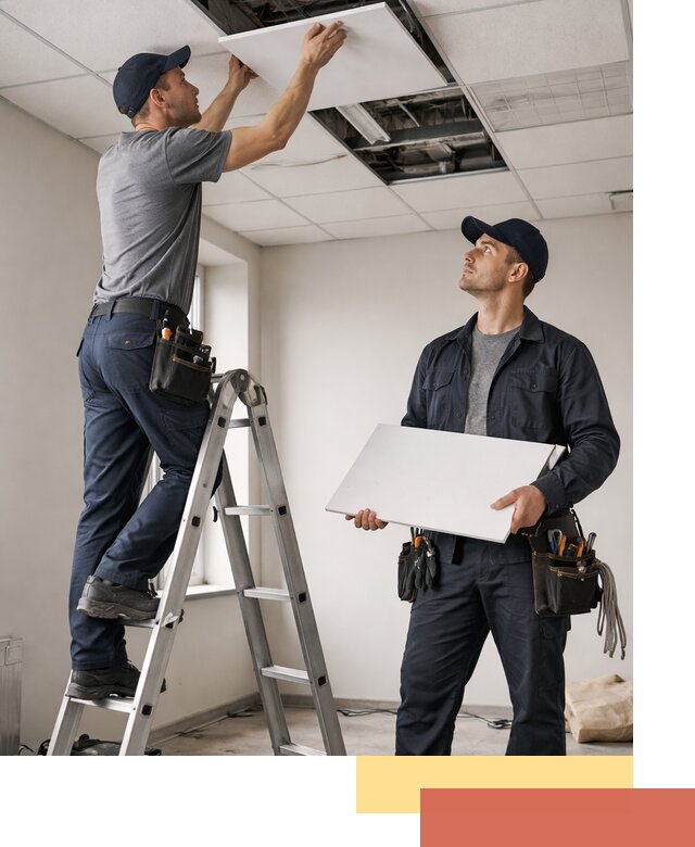 Обслуживание подвесного потолка в Ижевске — ремонт и чистка