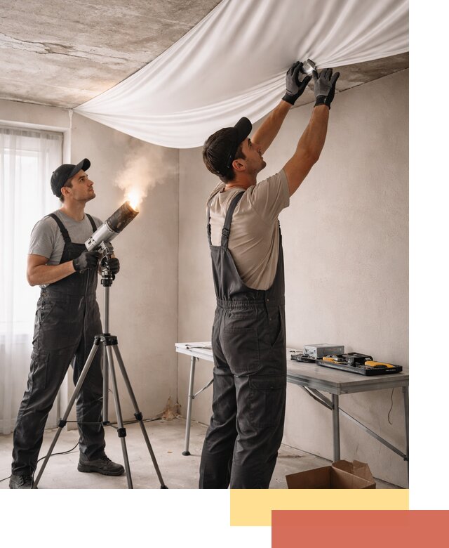 Установка натяжного потолка под ключ в Ижевске