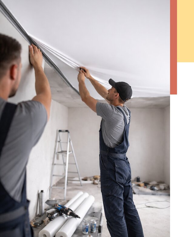 Монтаж матового натяжного потолка в Ижевске от 4674 руб./м² — быстро и недорого | ОТДЕЛОЧНИК-Жвс