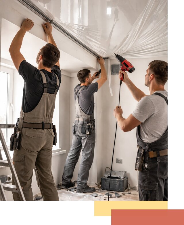 Монтаж глянцевого натяжного потолка в Ижевске быстро и качественно