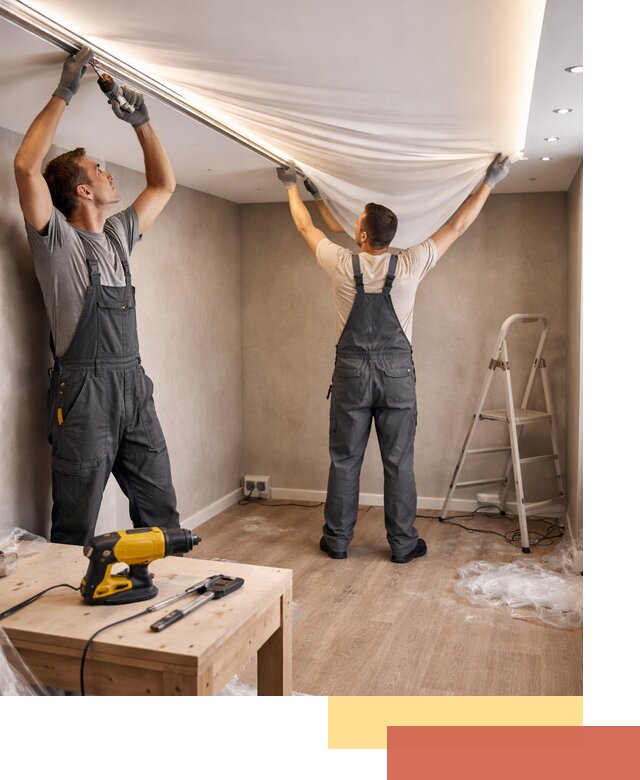 Монтаж натяжного потолка с подсветкой в Ижевске цена и сроки