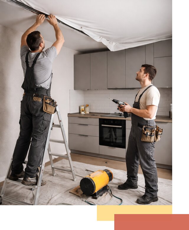 Монтаж натяжного потолка на кухне в Ижевске