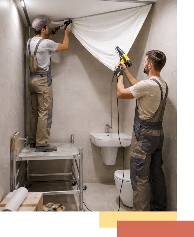 Монтаж натяжного потолка в санузле в Ижевске