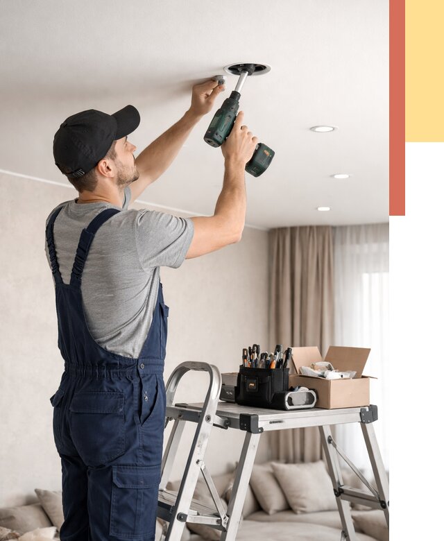 Установка и монтаж точечных светильников в натяжной потолок в Ижевске от 1870 руб. | ОТДЕЛОЧНИК-Жвс