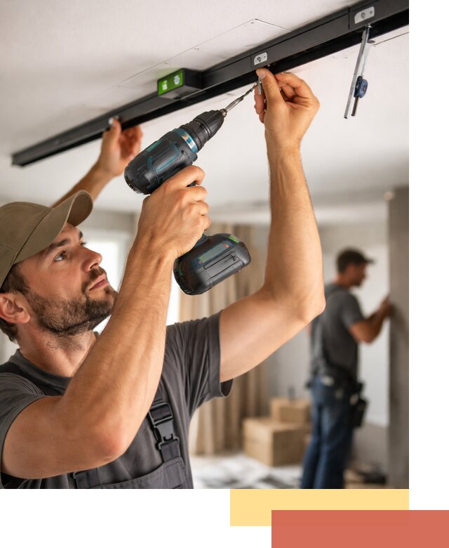 Установка трековых светильников в натяжной потолок в Ижевске