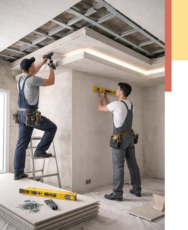 Двухуровневый потолок из гипсокартона в Ижевске от 1506 руб. под ключ | ОТДЕЛОЧНИК-Жвс